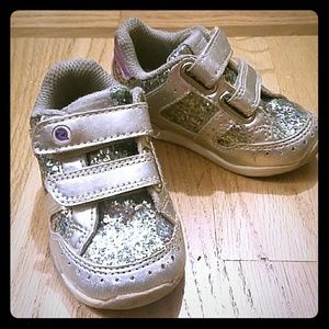 Naturino Baby Girls silver glitter shoes